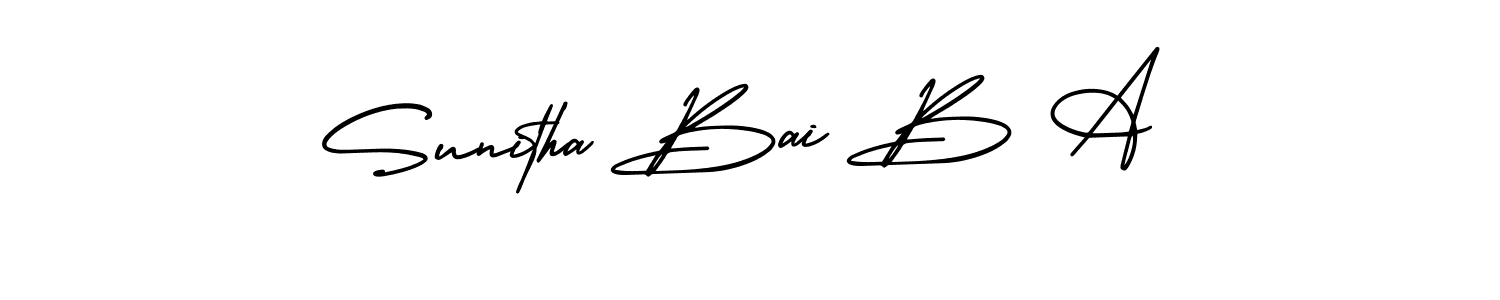 How to Draw Sunitha Bai B A signature style? AmerikaSignatureDemo-Regular is a latest design signature styles for name Sunitha Bai B A. Sunitha Bai B A signature style 3 images and pictures png