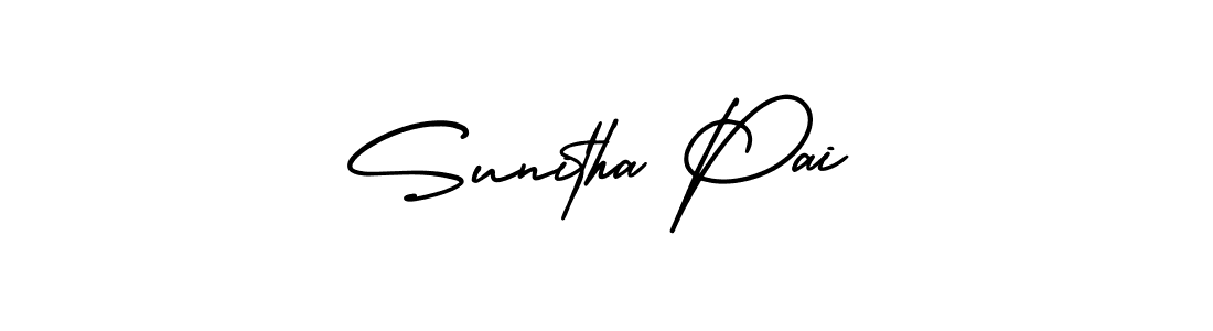 How to Draw Sunitha Pai signature style? AmerikaSignatureDemo-Regular is a latest design signature styles for name Sunitha Pai. Sunitha Pai signature style 3 images and pictures png