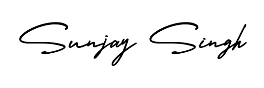 A sleek calligraphic signature for name Sunjay Singh utilizing AmerikaSignatureDemo-Regular styling. Great for adding personal signatures to photos and art. Sunjay Singh signature style 3 images and pictures png