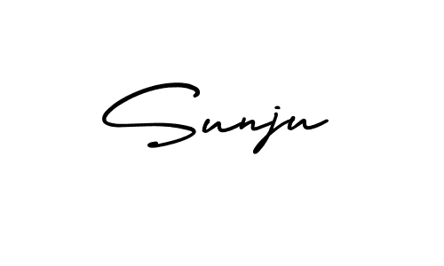 Make a beautiful signature design for name Sunju. With this signature (AmerikaSignatureDemo-Regular) style, you can create a handwritten signature for free. Sunju signature style 3 images and pictures png