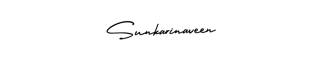 You should practise on your own different ways (AmerikaSignatureDemo-Regular) to write your name (Sunkarinaveen) in signature. don't let someone else do it for you. Sunkarinaveen signature style 3 images and pictures png