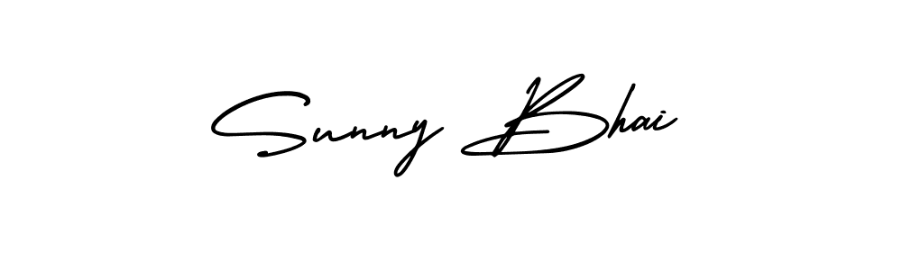 How to make Sunny Bhai name signature. Use AmerikaSignatureDemo-Regular style for creating short signs online. This is the latest handwritten sign. Sunny Bhai signature style 3 images and pictures png