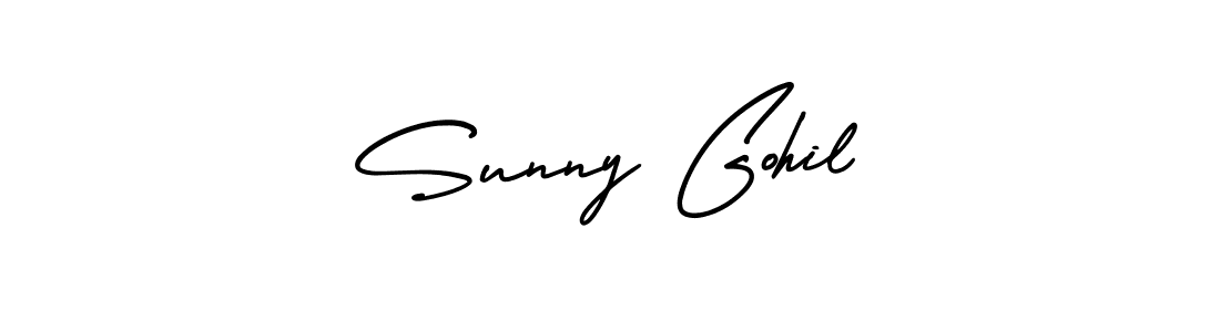 You should practise on your own different ways (AmerikaSignatureDemo-Regular) to write your name (Sunny Gohil) in signature. don't let someone else do it for you. Sunny Gohil signature style 3 images and pictures png