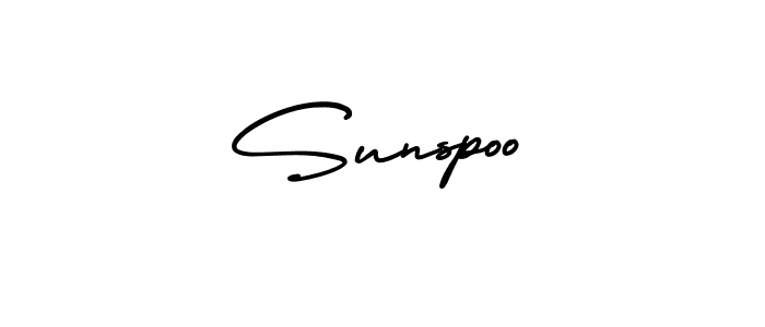 AmerikaSignatureDemo-Regular is a professional signature style that is perfect for those who want to add a touch of class to their signature. It is also a great choice for those who want to make their signature more unique. Get Sunspoo name to fancy signature for free. Sunspoo signature style 3 images and pictures png
