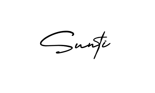 Design your own signature with our free online signature maker. With this signature software, you can create a handwritten (AmerikaSignatureDemo-Regular) signature for name Sunti. Sunti signature style 3 images and pictures png