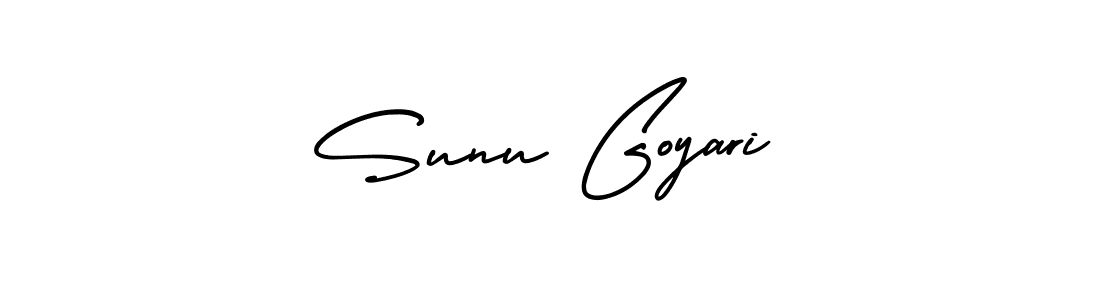 How to make Sunu Goyari signature? AmerikaSignatureDemo-Regular is a professional autograph style. Create handwritten signature for Sunu Goyari name. Sunu Goyari signature style 3 images and pictures png