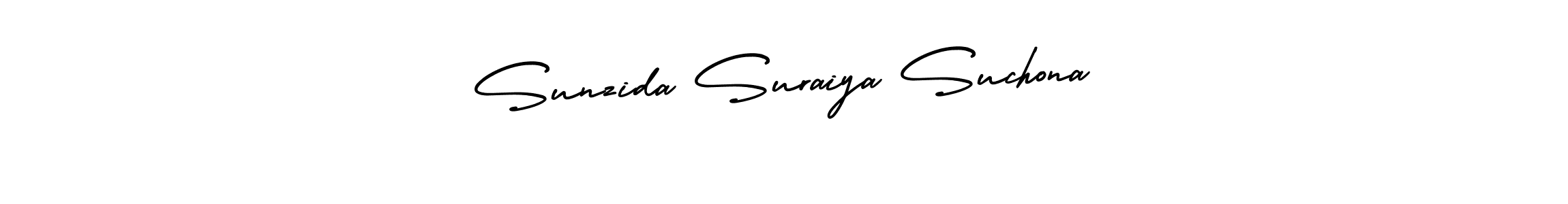 Make a short Sunzida Suraiya Suchona signature style. Manage your documents anywhere anytime using AmerikaSignatureDemo-Regular. Create and add eSignatures, submit forms, share and send files easily. Sunzida Suraiya Suchona signature style 3 images and pictures png