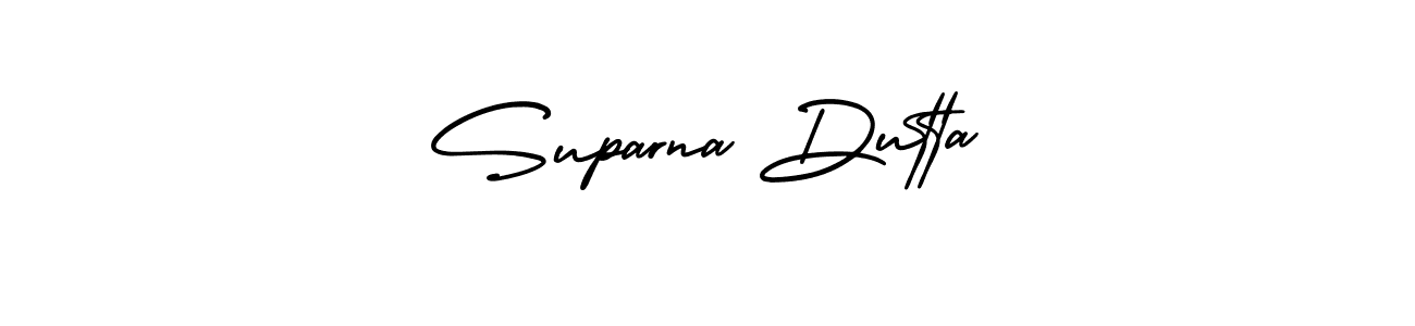The best way (AmerikaSignatureDemo-Regular) to make a short signature is to pick only two or three words in your name. The name Suparna Dutta include a total of six letters. For converting this name. Suparna Dutta signature style 3 images and pictures png