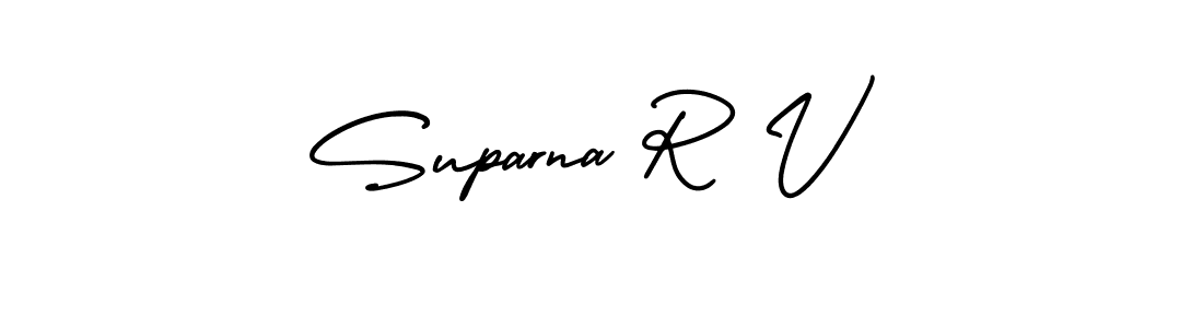 Use a signature maker to create a handwritten signature online. With this signature software, you can design (AmerikaSignatureDemo-Regular) your own signature for name Suparna R V. Suparna R V signature style 3 images and pictures png