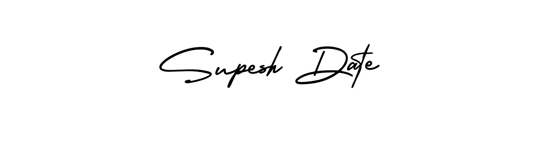 How to make Supesh Date name signature. Use AmerikaSignatureDemo-Regular style for creating short signs online. This is the latest handwritten sign. Supesh Date signature style 3 images and pictures png