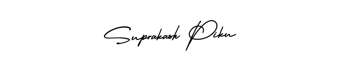 How to Draw Suprakash Piku signature style? AmerikaSignatureDemo-Regular is a latest design signature styles for name Suprakash Piku. Suprakash Piku signature style 3 images and pictures png