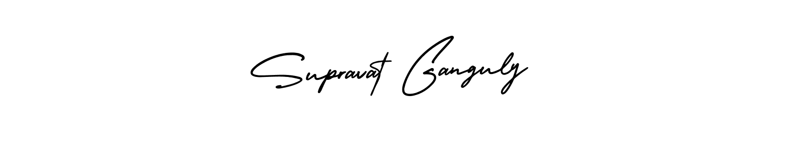 Supravat Ganguly stylish signature style. Best Handwritten Sign (AmerikaSignatureDemo-Regular) for my name. Handwritten Signature Collection Ideas for my name Supravat Ganguly. Supravat Ganguly signature style 3 images and pictures png