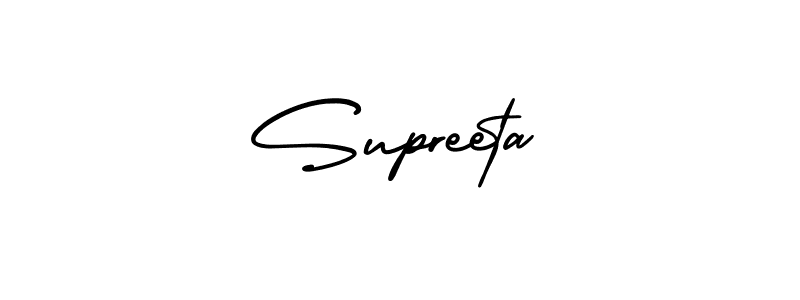 Make a beautiful signature design for name Supreeta. With this signature (AmerikaSignatureDemo-Regular) style, you can create a handwritten signature for free. Supreeta signature style 3 images and pictures png