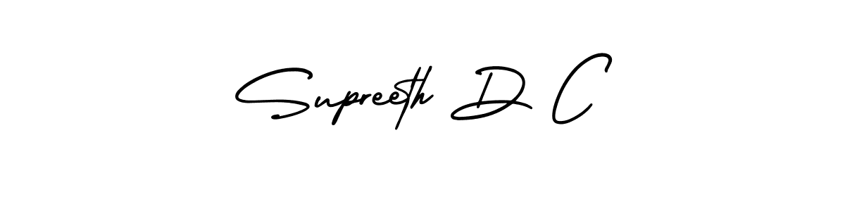 This is the best signature style for the Supreeth D C name. Also you like these signature font (AmerikaSignatureDemo-Regular). Mix name signature. Supreeth D C signature style 3 images and pictures png