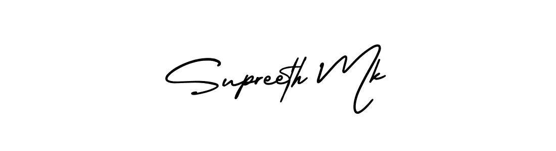 Design your own signature with our free online signature maker. With this signature software, you can create a handwritten (AmerikaSignatureDemo-Regular) signature for name Supreeth Mk. Supreeth Mk signature style 3 images and pictures png