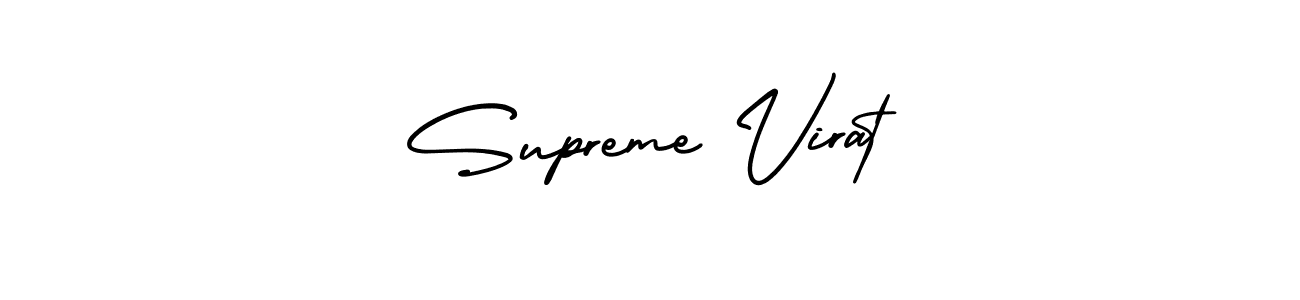 Use a signature maker to create a handwritten signature online. With this signature software, you can design (AmerikaSignatureDemo-Regular) your own signature for name Supreme Virat. Supreme Virat signature style 3 images and pictures png