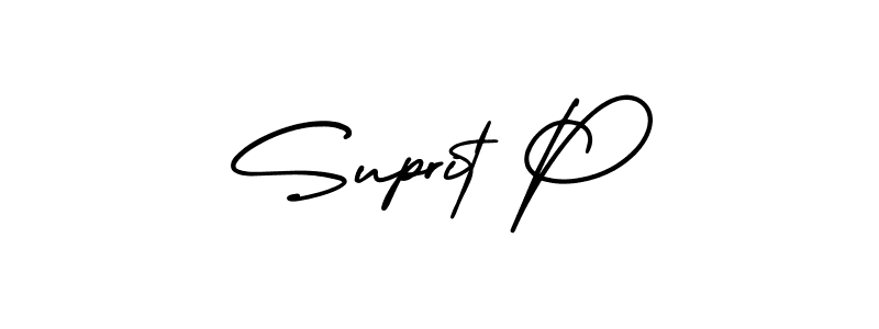 How to make Suprit P signature? AmerikaSignatureDemo-Regular is a professional autograph style. Create handwritten signature for Suprit P name. Suprit P signature style 3 images and pictures png