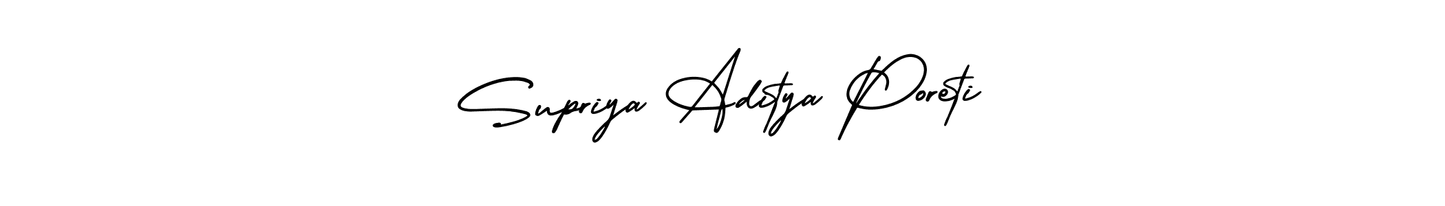 How to make Supriya Aditya Poreti name signature. Use AmerikaSignatureDemo-Regular style for creating short signs online. This is the latest handwritten sign. Supriya Aditya Poreti signature style 3 images and pictures png