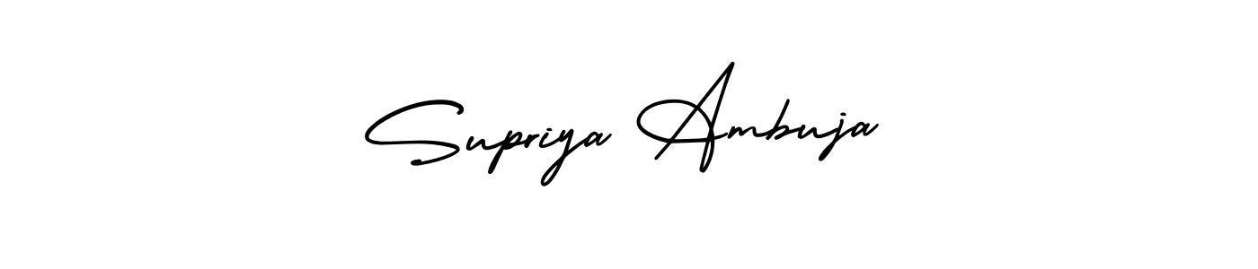 How to make Supriya Ambuja name signature. Use AmerikaSignatureDemo-Regular style for creating short signs online. This is the latest handwritten sign. Supriya Ambuja signature style 3 images and pictures png