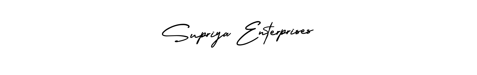The best way (AmerikaSignatureDemo-Regular) to make a short signature is to pick only two or three words in your name. The name Supriya Enterprises include a total of six letters. For converting this name. Supriya Enterprises signature style 3 images and pictures png