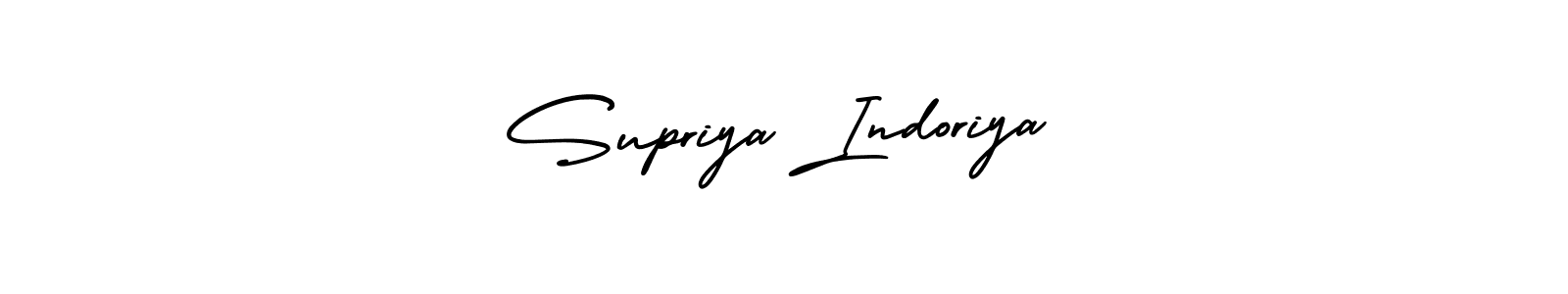 The best way (AmerikaSignatureDemo-Regular) to make a short signature is to pick only two or three words in your name. The name Supriya Indoriya include a total of six letters. For converting this name. Supriya Indoriya signature style 3 images and pictures png