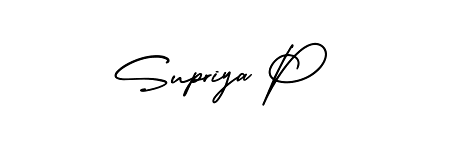 It looks lik you need a new signature style for name Supriya P. Design unique handwritten (AmerikaSignatureDemo-Regular) signature with our free signature maker in just a few clicks. Supriya P signature style 3 images and pictures png