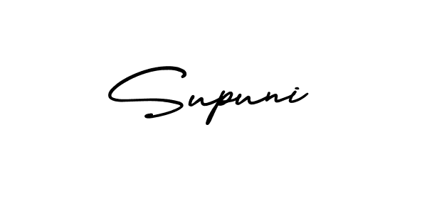 How to make Supuni name signature. Use AmerikaSignatureDemo-Regular style for creating short signs online. This is the latest handwritten sign. Supuni signature style 3 images and pictures png