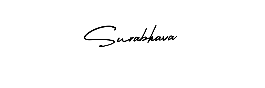 How to Draw Surabhava signature style? AmerikaSignatureDemo-Regular is a latest design signature styles for name Surabhava. Surabhava signature style 3 images and pictures png