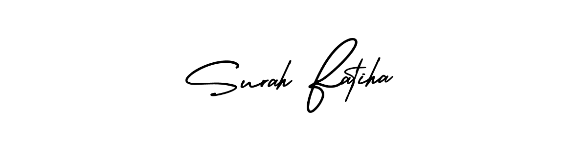 Use a signature maker to create a handwritten signature online. With this signature software, you can design (AmerikaSignatureDemo-Regular) your own signature for name Surah Fatiha. Surah Fatiha signature style 3 images and pictures png