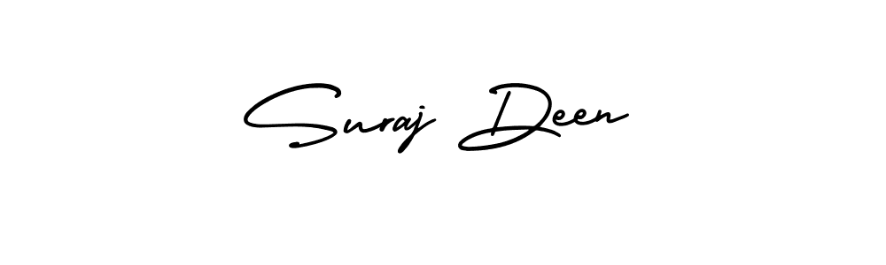 The best way (AmerikaSignatureDemo-Regular) to make a short signature is to pick only two or three words in your name. The name Suraj Deen include a total of six letters. For converting this name. Suraj Deen signature style 3 images and pictures png