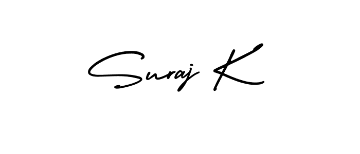 The best way (AmerikaSignatureDemo-Regular) to make a short signature is to pick only two or three words in your name. The name Suraj K include a total of six letters. For converting this name. Suraj K signature style 3 images and pictures png