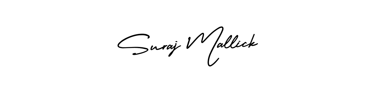 The best way (AmerikaSignatureDemo-Regular) to make a short signature is to pick only two or three words in your name. The name Suraj Mallick include a total of six letters. For converting this name. Suraj Mallick signature style 3 images and pictures png