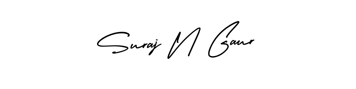 Make a beautiful signature design for name Suraj N Gaur. With this signature (AmerikaSignatureDemo-Regular) style, you can create a handwritten signature for free. Suraj N Gaur signature style 3 images and pictures png