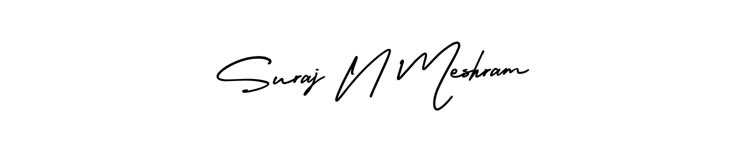 Also You can easily find your signature by using the search form. We will create Suraj N Meshram name handwritten signature images for you free of cost using AmerikaSignatureDemo-Regular sign style. Suraj N Meshram signature style 3 images and pictures png