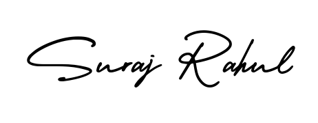 A timeless handwritten aesthetic for Suraj Rahul. The AmerikaSignatureDemo-Regular font gives your signature a handcrafted feel with natural curves. Suraj Rahul signature style 3 images and pictures png
