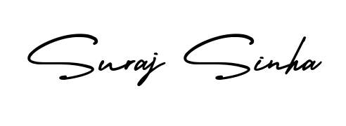 Master the art of signing with Suraj Sinha written in fluent AmerikaSignatureDemo-Regular script. A great template to practice and refine your handwriting. Suraj Sinha signature style 3 images and pictures png