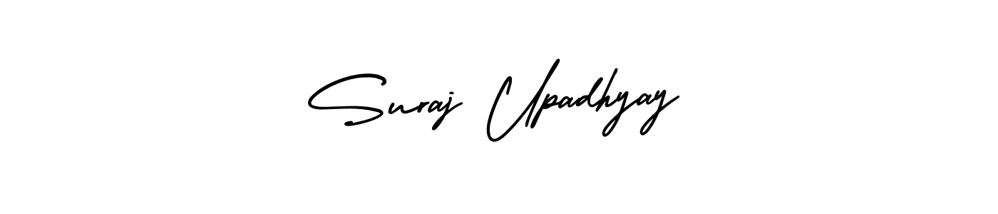 You should practise on your own different ways (AmerikaSignatureDemo-Regular) to write your name (Suraj Upadhyay) in signature. don't let someone else do it for you. Suraj Upadhyay signature style 3 images and pictures png