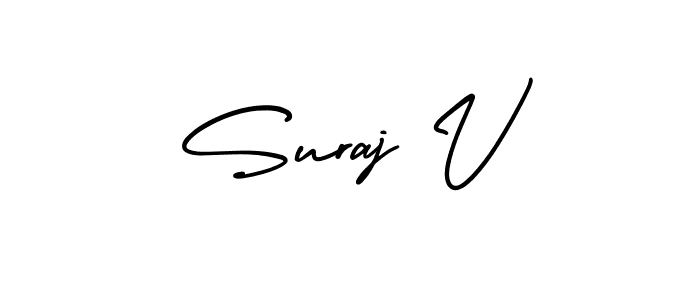 Use a signature maker to create a handwritten signature online. With this signature software, you can design (AmerikaSignatureDemo-Regular) your own signature for name Suraj V. Suraj V signature style 3 images and pictures png