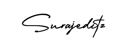 You should practise on your own different ways (AmerikaSignatureDemo-Regular) to write your name (Surajeditz) in signature. Don't let someone else do it for you. Surajeditz signature style 3 images and pictures png