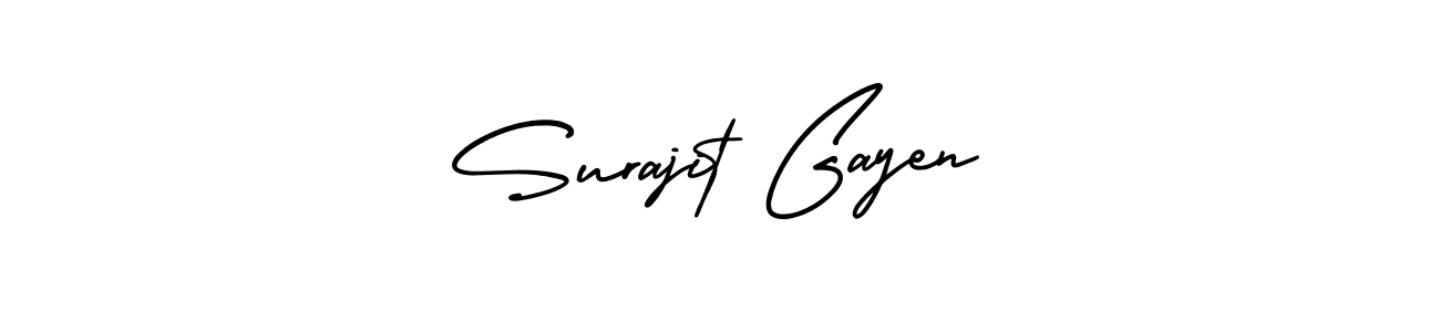 Use a signature maker to create a handwritten signature online. With this signature software, you can design (AmerikaSignatureDemo-Regular) your own signature for name Surajit Gayen. Surajit Gayen signature style 3 images and pictures png