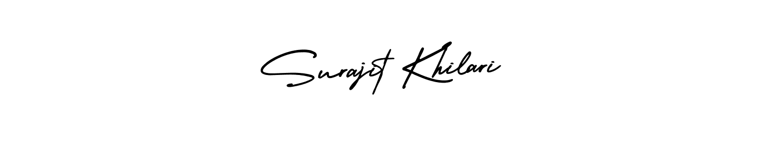 The best way (AmerikaSignatureDemo-Regular) to make a short signature is to pick only two or three words in your name. The name Surajit Khilari include a total of six letters. For converting this name. Surajit Khilari signature style 3 images and pictures png