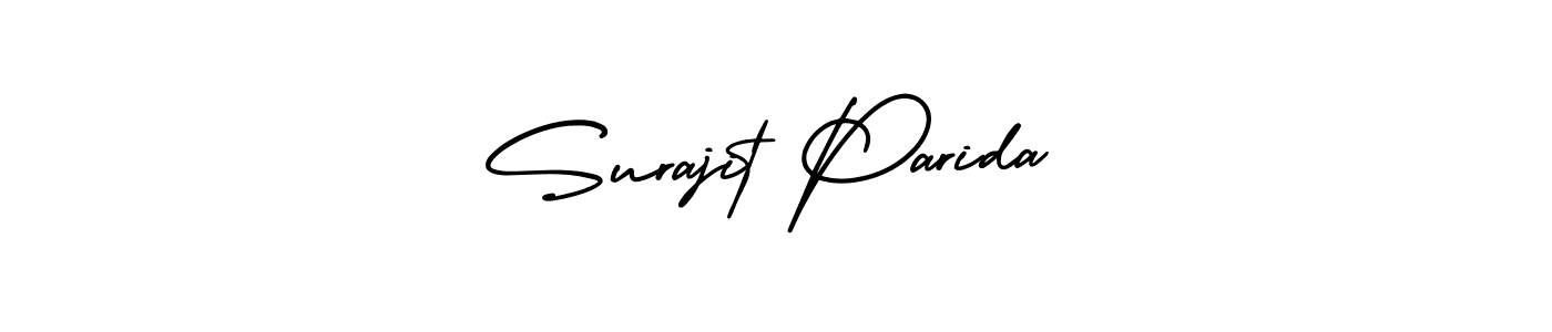 The best way (AmerikaSignatureDemo-Regular) to make a short signature is to pick only two or three words in your name. The name Surajit Parida include a total of six letters. For converting this name. Surajit Parida signature style 3 images and pictures png