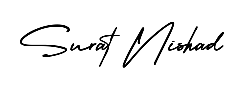 Achieve flawless digital penmanship with Surat Nishad name in AmerikaSignatureDemo-Regular font. The perfect tool for creating online signatures. Surat Nishad signature style 3 images and pictures png