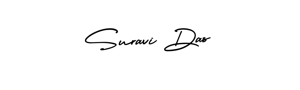 You should practise on your own different ways (AmerikaSignatureDemo-Regular) to write your name (Suravi Das) in signature. don't let someone else do it for you. Suravi Das signature style 3 images and pictures png