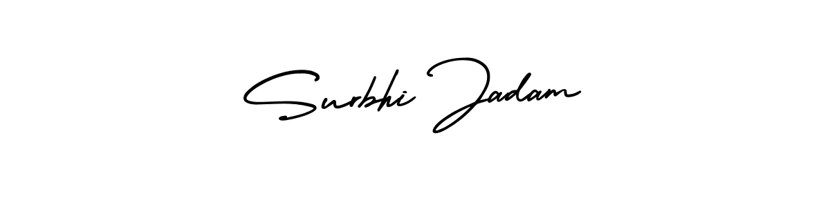 This is the best signature style for the Surbhi Jadam name. Also you like these signature font (AmerikaSignatureDemo-Regular). Mix name signature. Surbhi Jadam signature style 3 images and pictures png