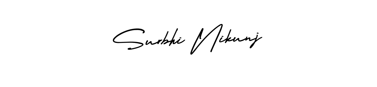 Use a signature maker to create a handwritten signature online. With this signature software, you can design (AmerikaSignatureDemo-Regular) your own signature for name Surbhi Nikunj. Surbhi Nikunj signature style 3 images and pictures png