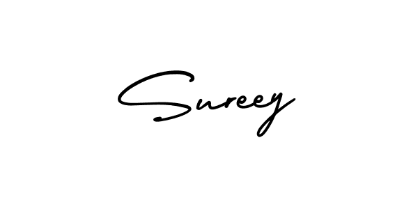 How to make Sureey name signature. Use AmerikaSignatureDemo-Regular style for creating short signs online. This is the latest handwritten sign. Sureey signature style 3 images and pictures png