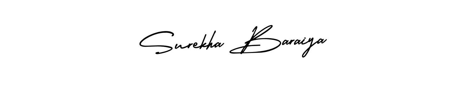 Also You can easily find your signature by using the search form. We will create Surekha Baraiya name handwritten signature images for you free of cost using AmerikaSignatureDemo-Regular sign style. Surekha Baraiya signature style 3 images and pictures png