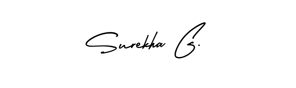 You should practise on your own different ways (AmerikaSignatureDemo-Regular) to write your name (Surekha G.) in signature. don't let someone else do it for you. Surekha G. signature style 3 images and pictures png