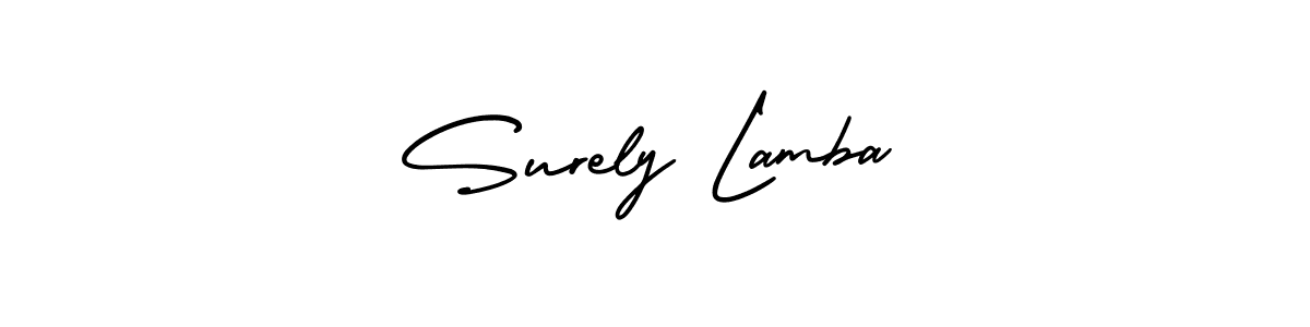 You should practise on your own different ways (AmerikaSignatureDemo-Regular) to write your name (Surely Lamba) in signature. don't let someone else do it for you. Surely Lamba signature style 3 images and pictures png